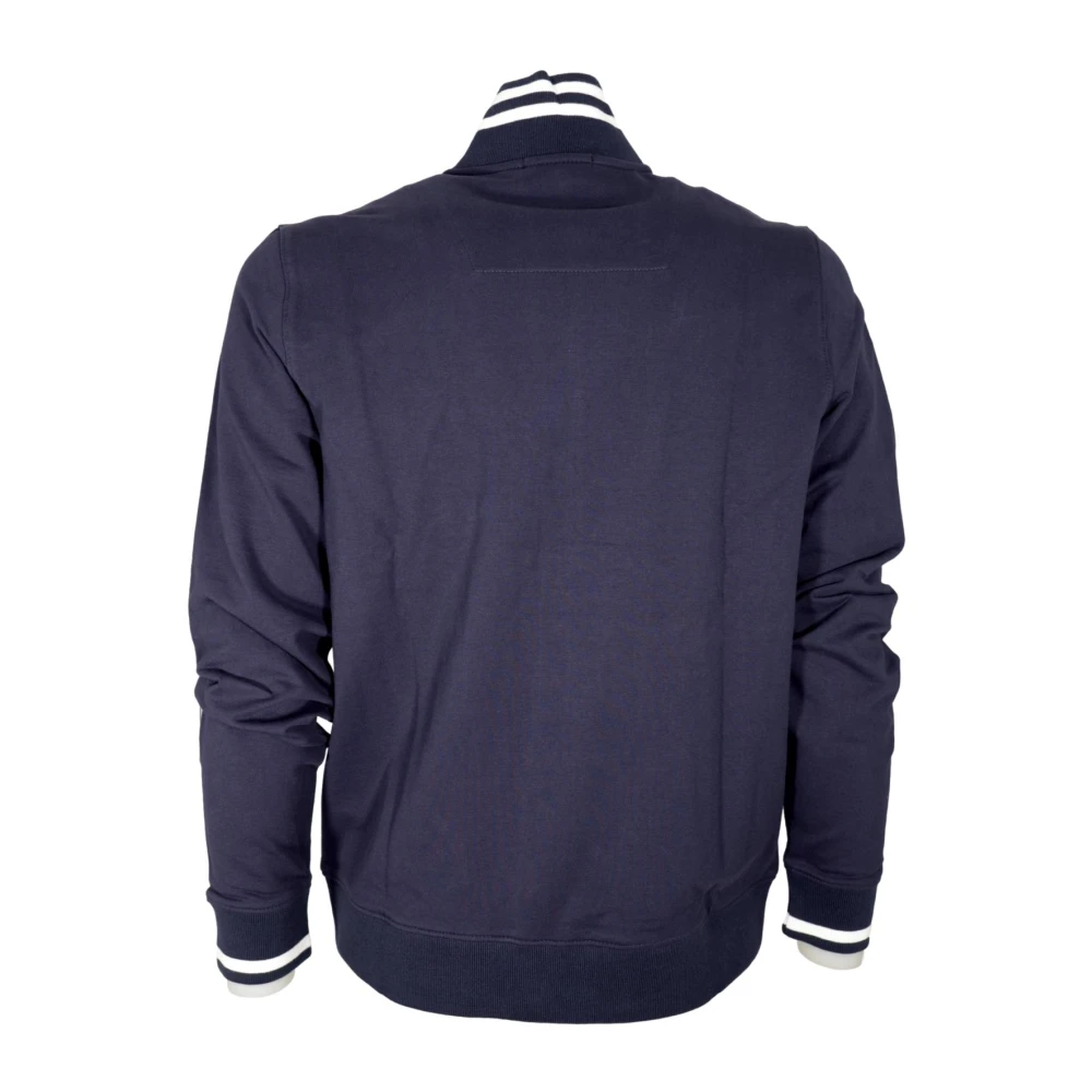 aeronautica militare Heren Sweatshirt met Rits Tricolor Pijlen Blauw Blue Heren