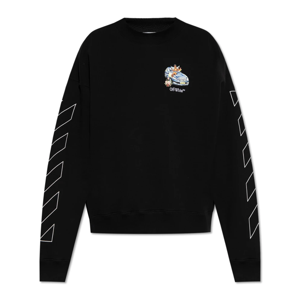 Off White Sweatshirt met logo Black Heren