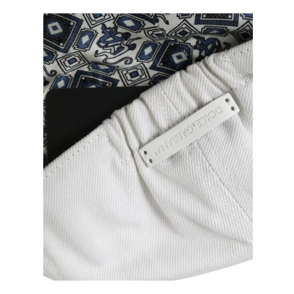 Dolce & Gabbana Witte Katoenen Newsboy Cap Stijlvol Modieus White Heren