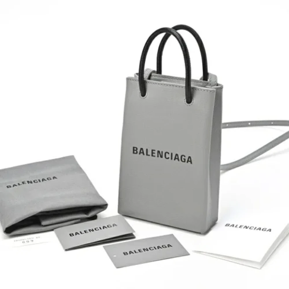 Balenciaga Vintage Pre-owned Leather clutches Gray Dames