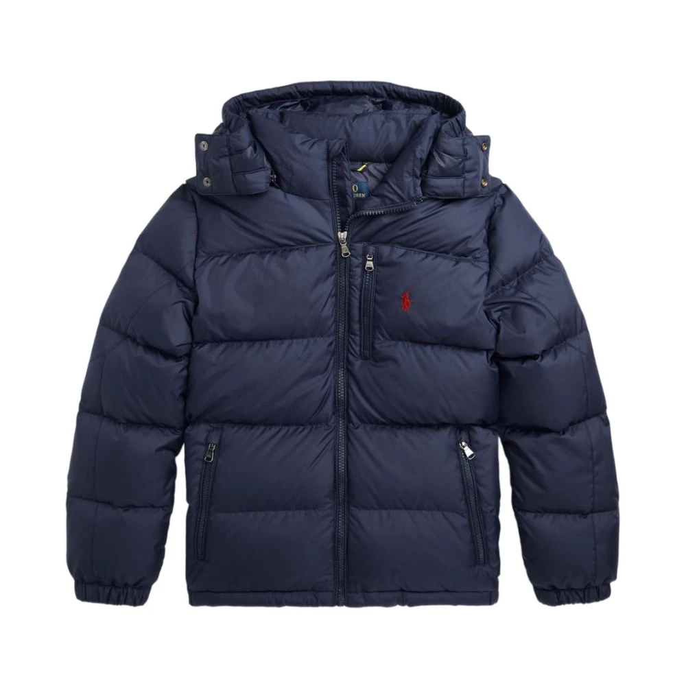 Polo Ralph Lauren , Winter Jackets, Male, Blue, Xl, Piumino Con Ricamo Polo Pony