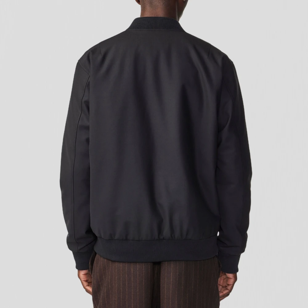 Nn07 Zwarte wollen blend bomberjack Black Heren