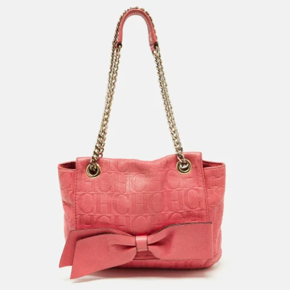 Carolina Herrera Pre-owned Leather shoulder-bags Pink Dames