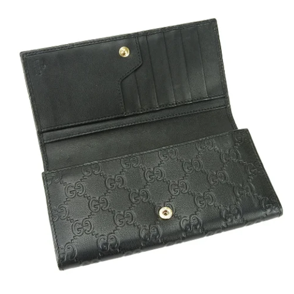Gucci Vintage Pre-owned Leather wallets Black Dames