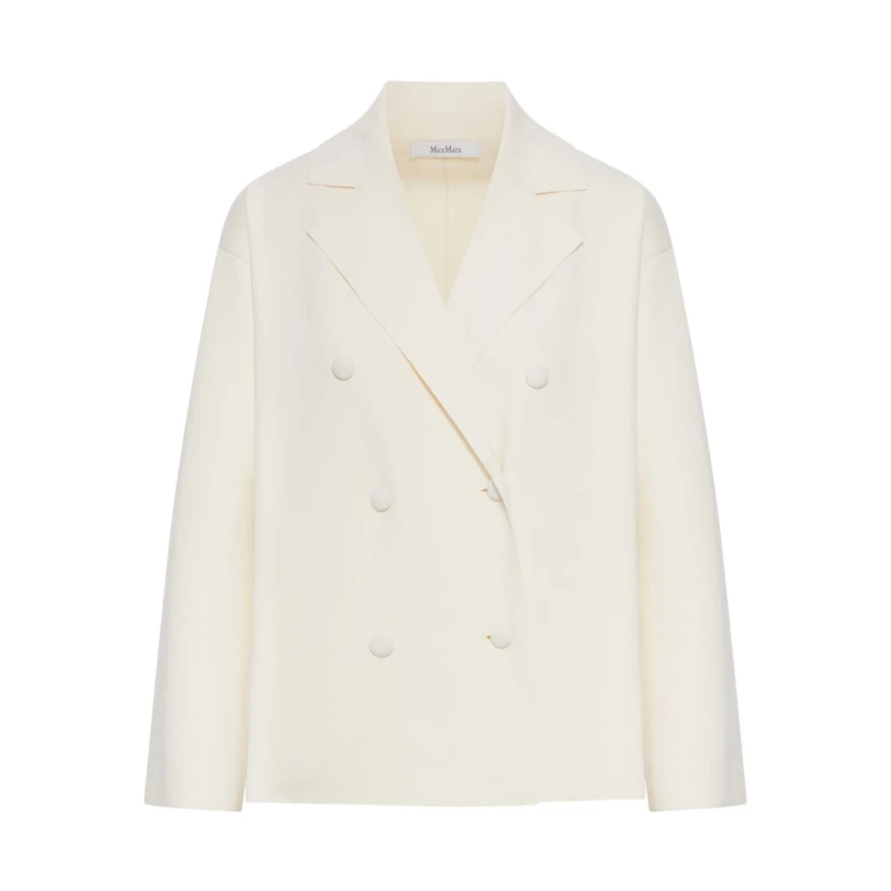 Max Mara Giacca Calte Doppiopetto - Female - Blazers - White - M - Jackets