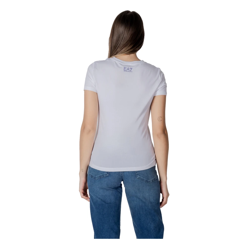 Emporio Armani EA7 Korte mouwen katoenen T-shirt collectie White Dames