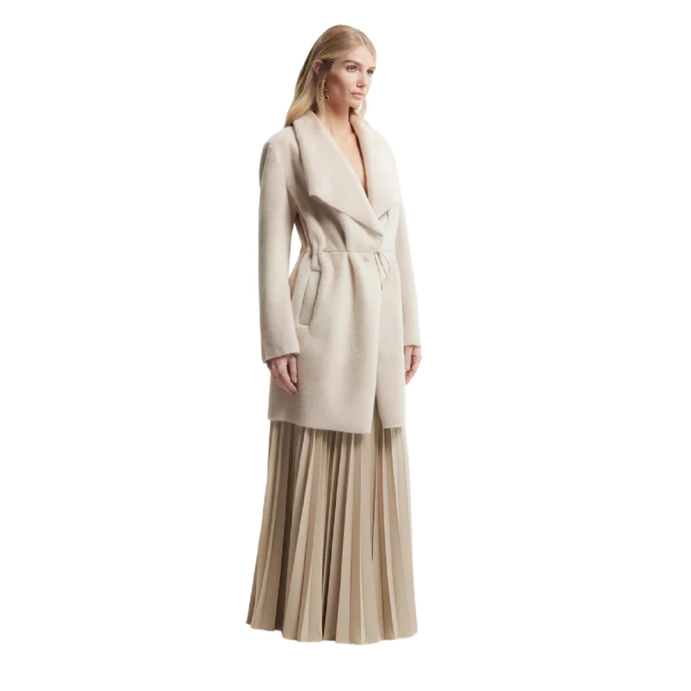 Kocca Beige Jas met Koordtaille Beige Dames