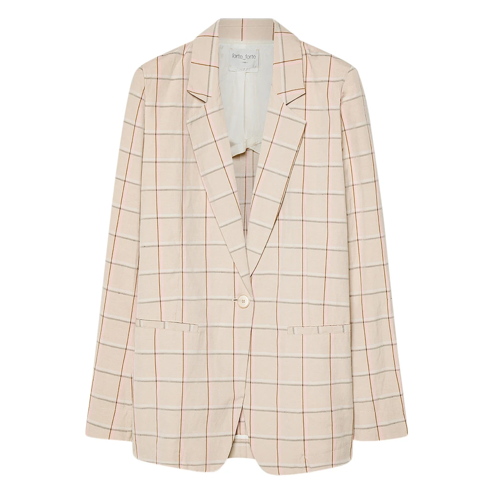 Forte Forte Women's Pink Tartan Boxy Jacket