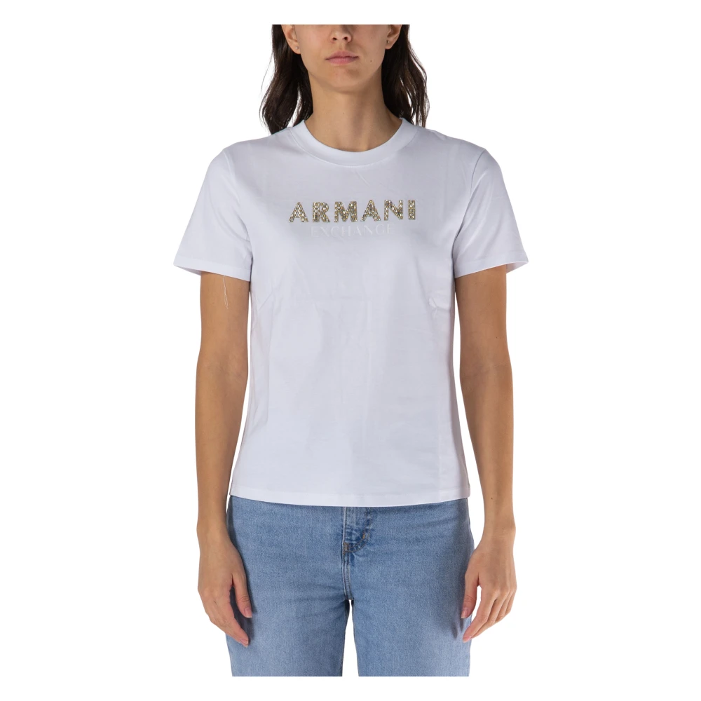 Armani Exchange Logo Front T-Shirt White Dames
