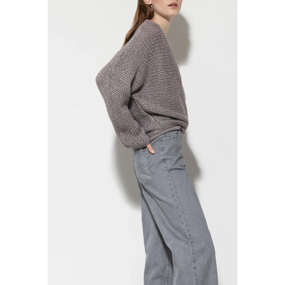 LUISA CERANO Glamoureuze Wollen Mix Cardigan Beige Dames