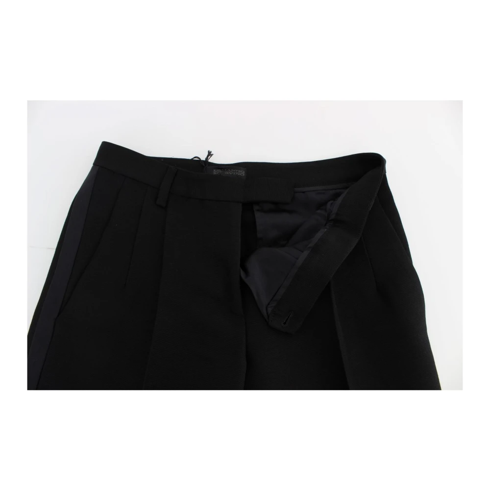 Ermanno Scervino Zwarte Gestreepte Wijde Broek Black Dames