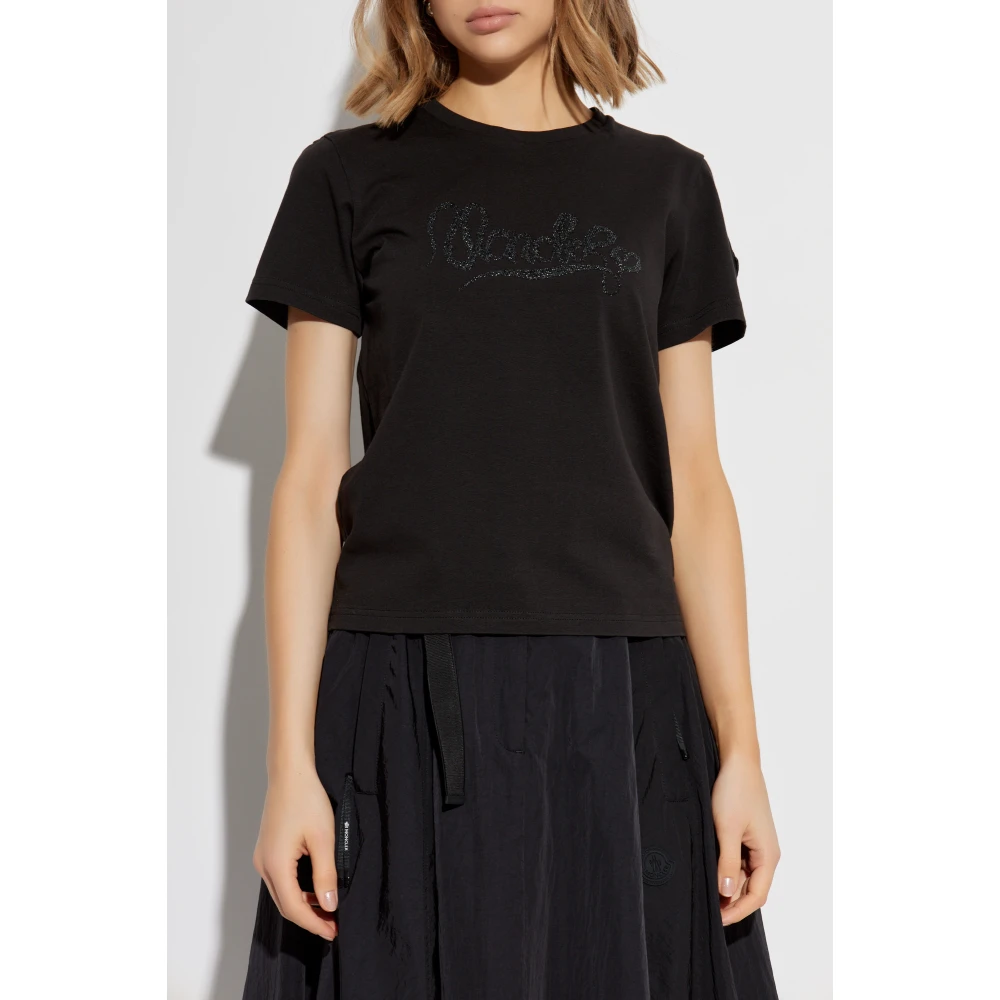 Moncler T-shirt met logo Black Dames