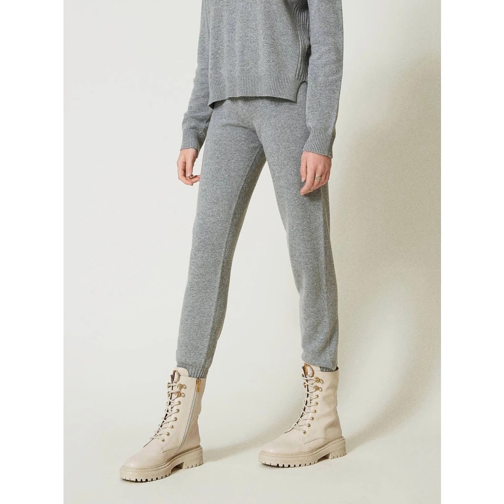 Twinset Grijze wollen blend joggerbroek Gray Dames