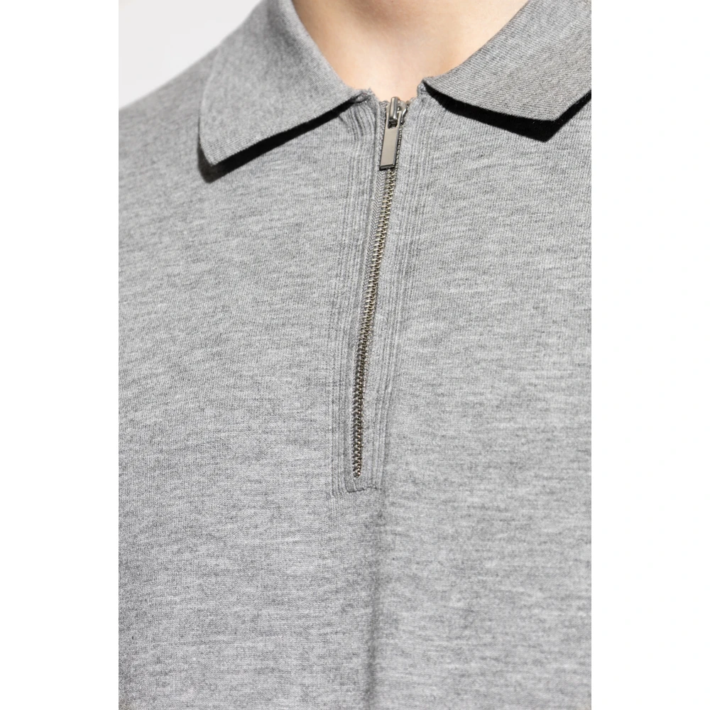 Theory Lange mouw polo Gray Heren