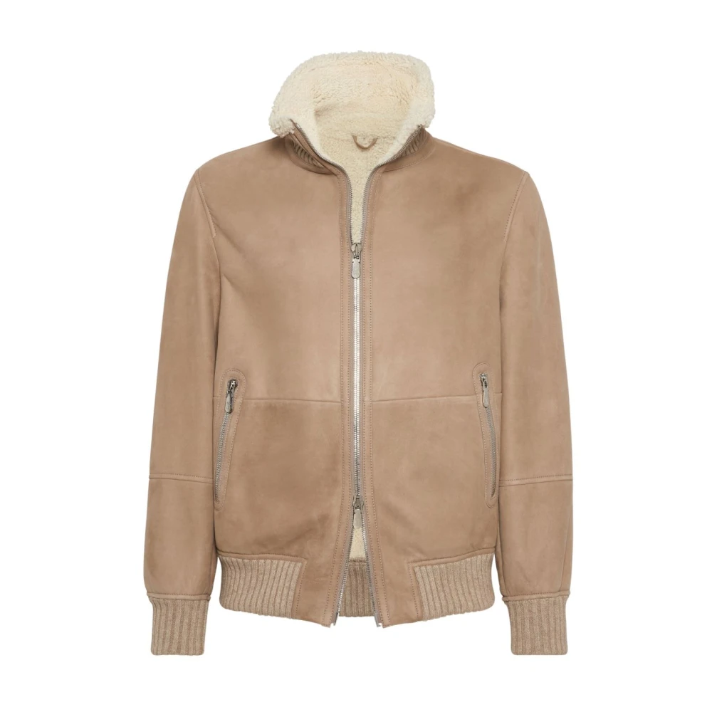 Jackets > Leather Jackets - - Brunello Cucinelli - Modalova