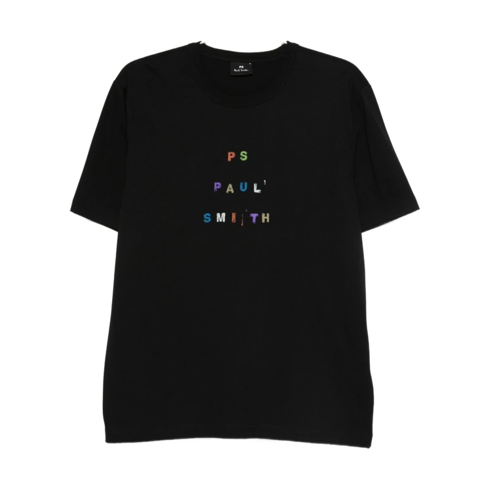 Ps By Paul Smith Men's Black T-Shirts, M, Logo Cotton T-Shirt