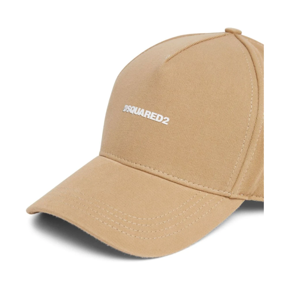 Dsquared2 Logo Applique Katoenen Hoeden met Slogan Brown Heren