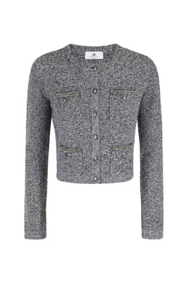 cardigan-gris-en-boucle-a-manches-longues