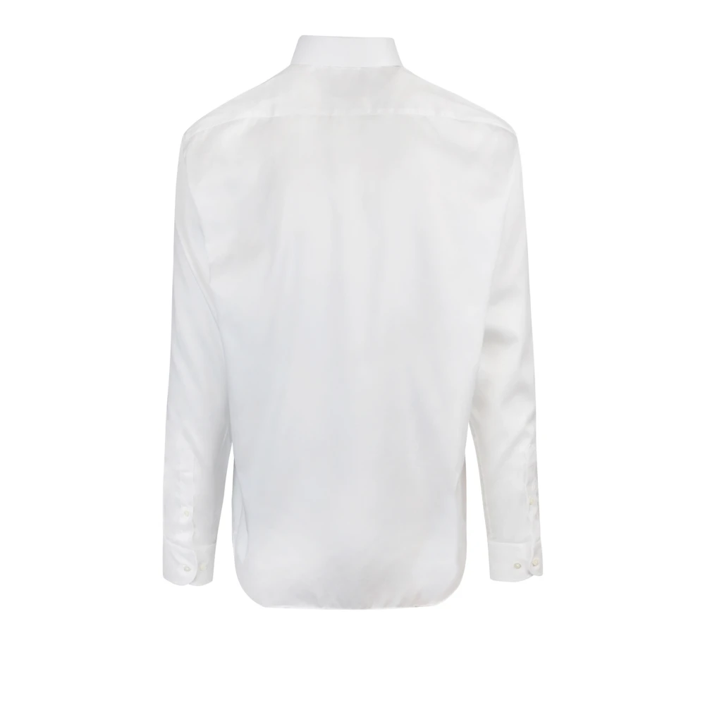 Emporio Armani Witte Stretch Katoenen Overhemd White Heren