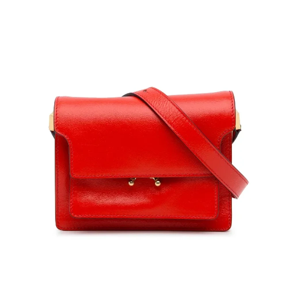 Marni Pre-owned Leather crossbody-bags Red Dames