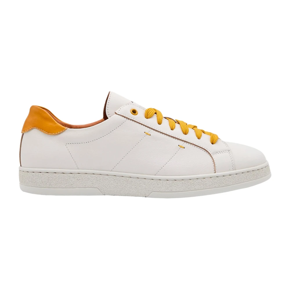 Exton Leren sneakers met ronde neus Heren Schoenen Wit