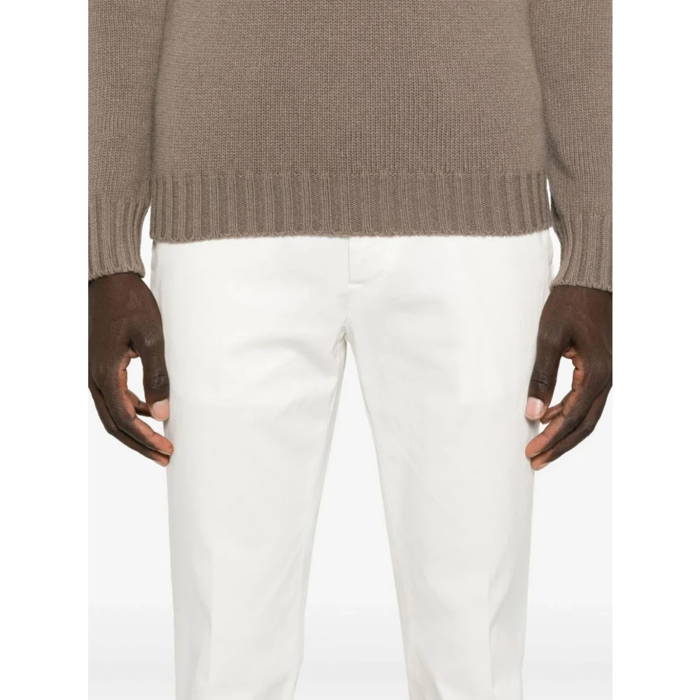 Incotex Witte katoenen chino's voor heren White Heren
