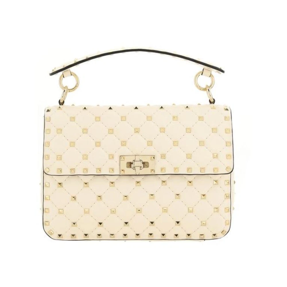Valentino Garavani Medium Nappa Rockstud Spike Bag - Female - Clutches - Beige - One Size - Bags - Image 3