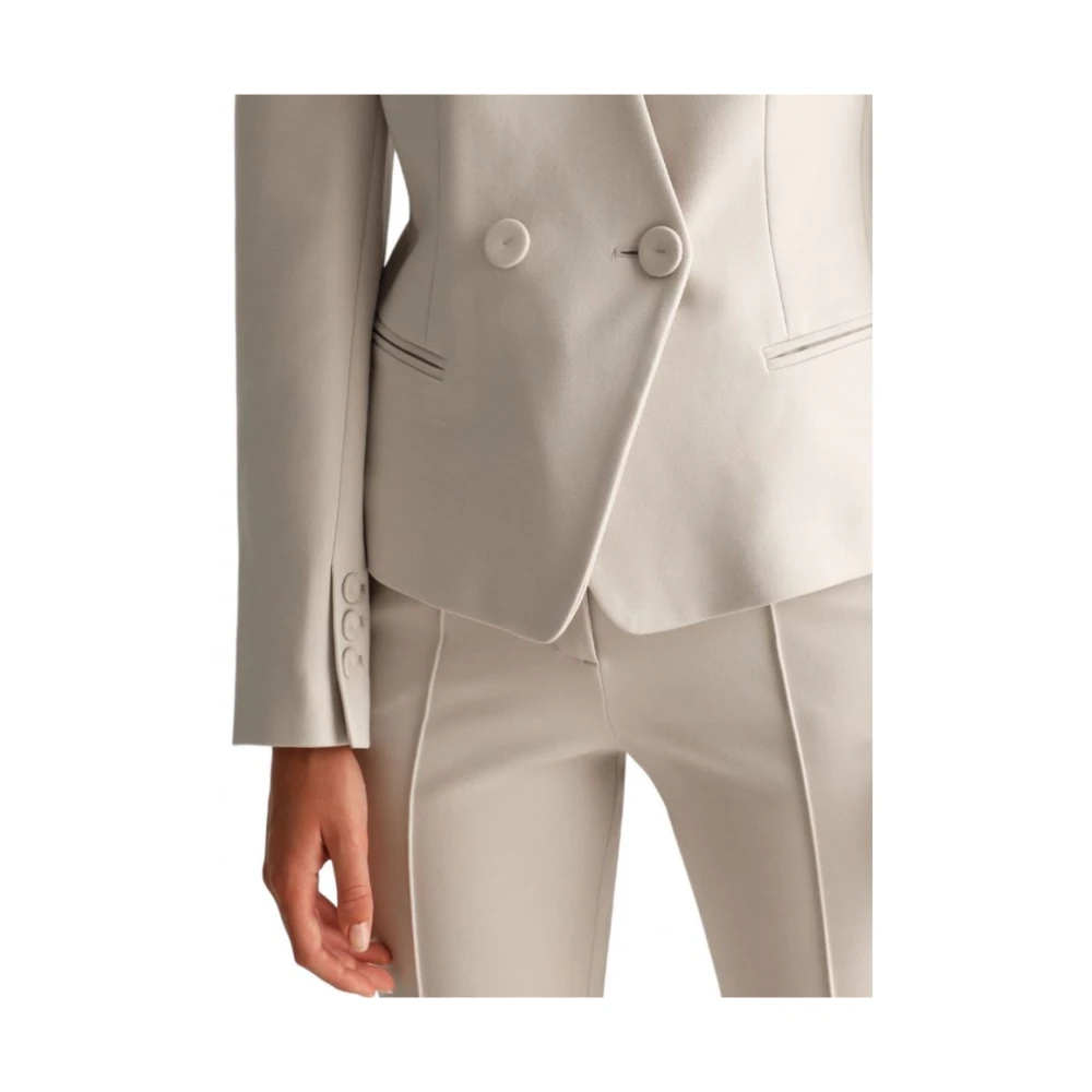 Liu Jo Grijze cropped blazer in Milanese steek Gray Dames