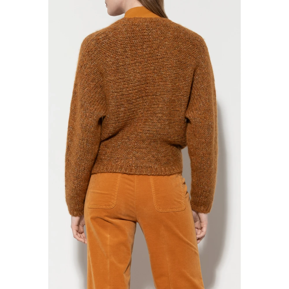 LUISA CERANO Tweed Cardigan in Parallelo-Optik kurkuma Orange Dames
