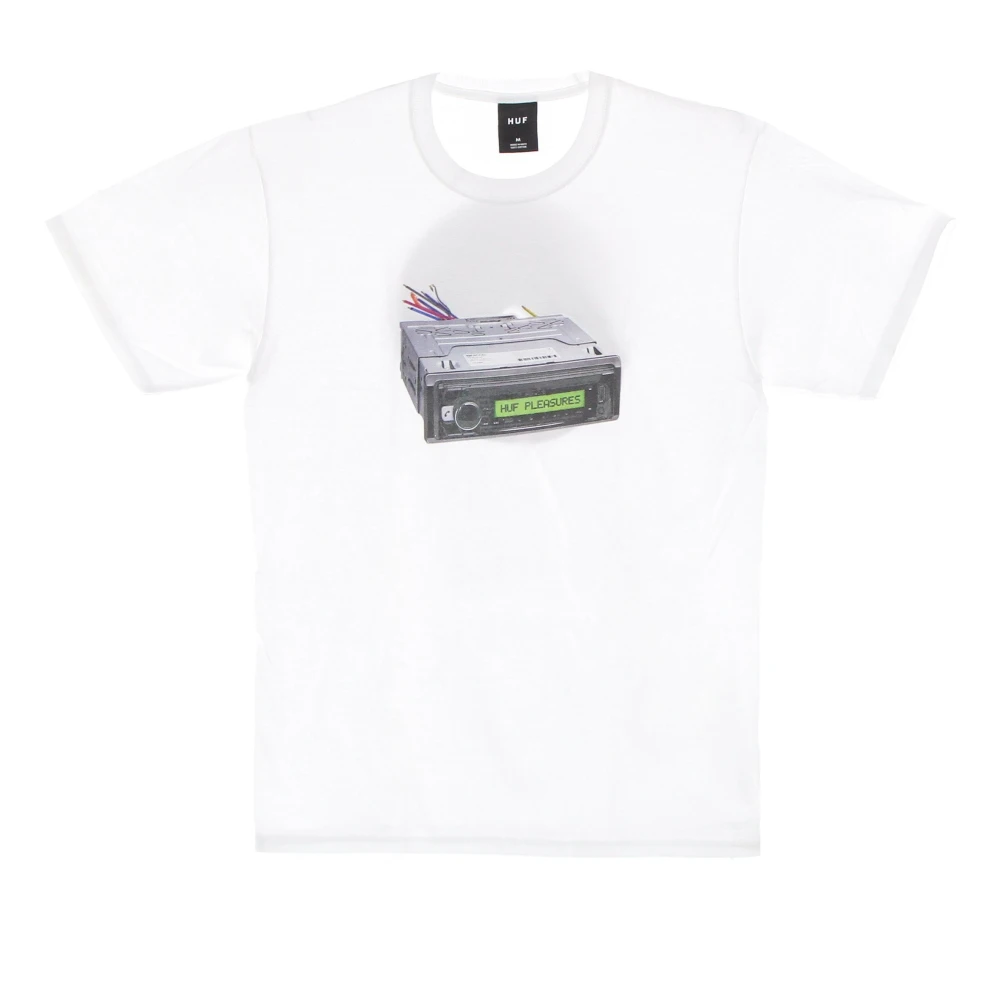 HUF Witte Tee met Print Voor Achter White Heren