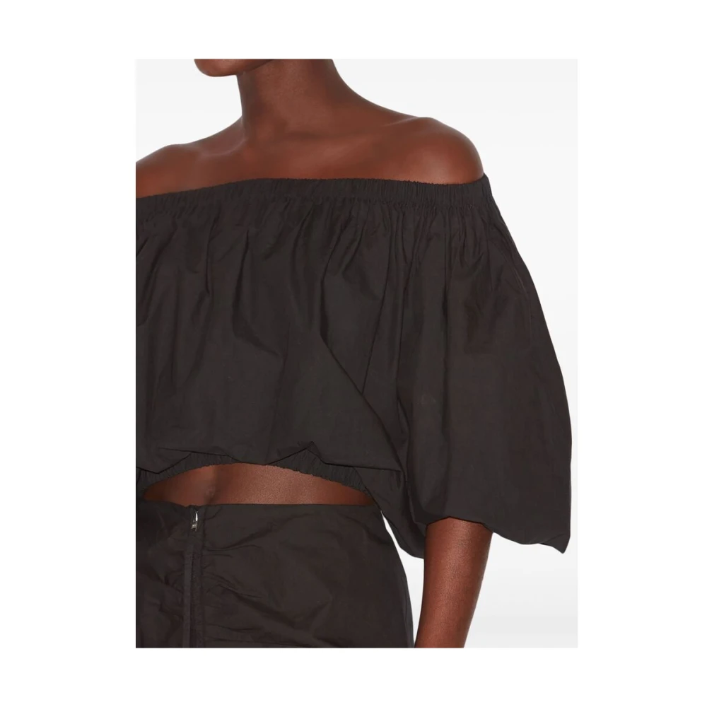 Isabel Marant Étoile Zwarte Off-Shoulder Crop Top Black Dames