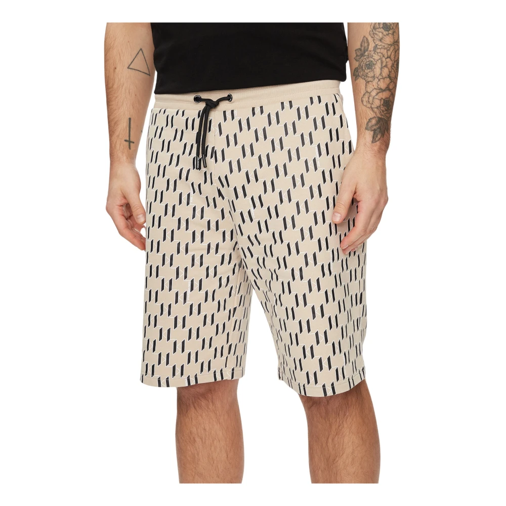 Karl Lagerfeld Mannelijk Beige Korte Broeken Heren, S, Katoen, Katoenen Regular Fit Shorts
