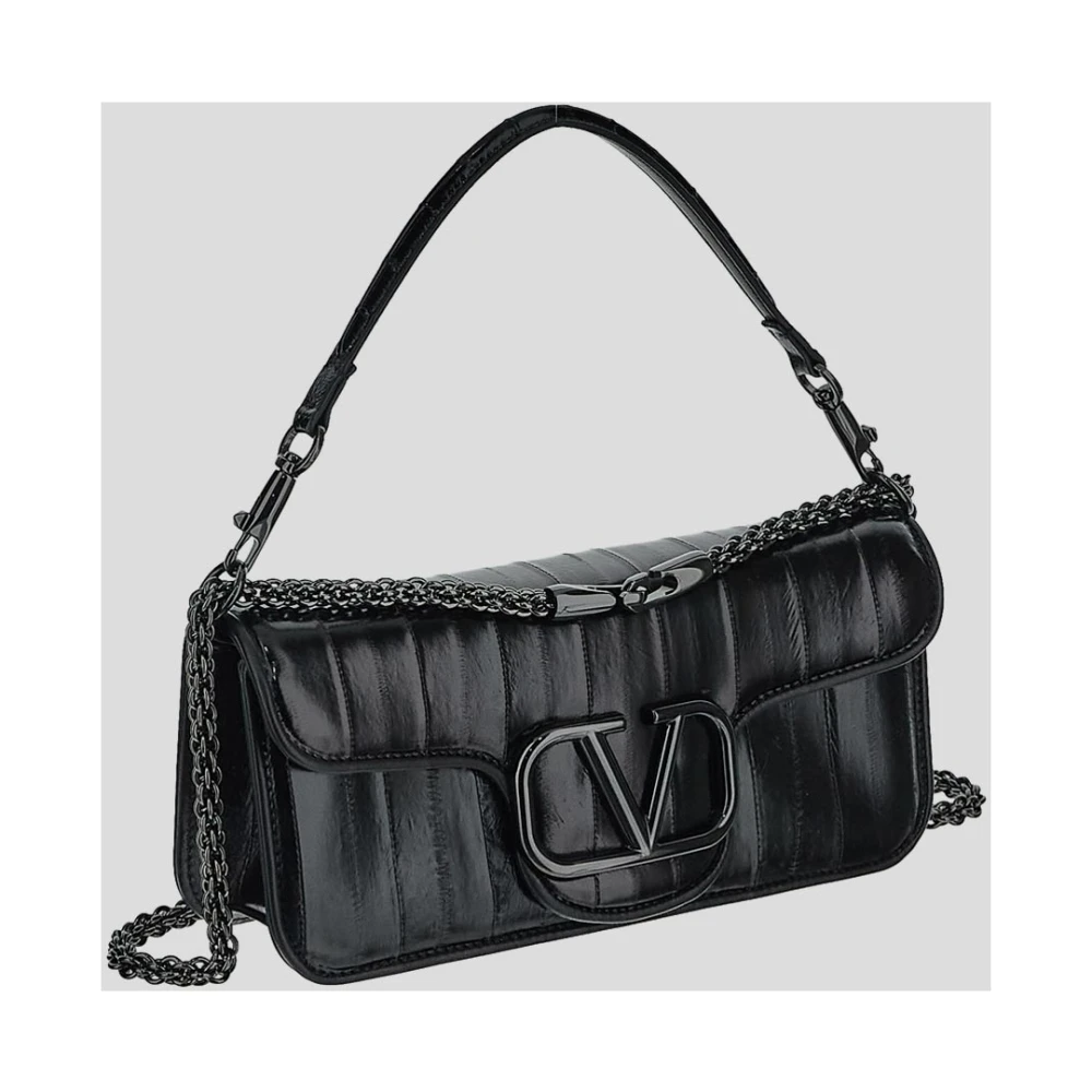 Valentino Garavani Leren Logo Tas Black Dames