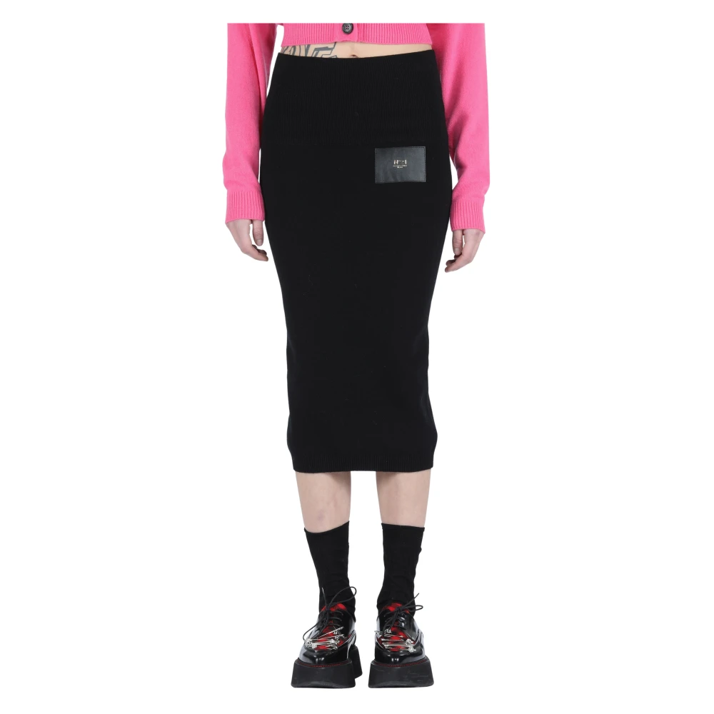 N21 Zwarte katoenen kokerrok Black Dames