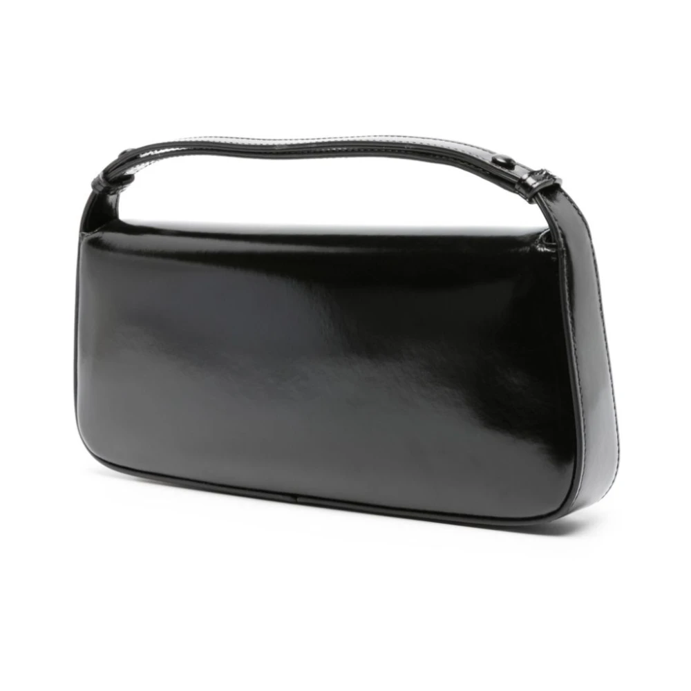 Courrèges Zwarte Leren Tas met Zilveren Logo Black Dames