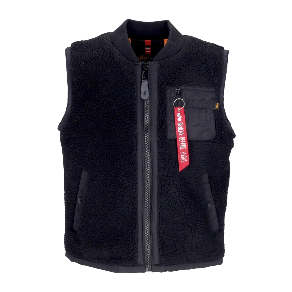 alpha industries Zwarte Sherpa Mouwloze Ritsvest Black Heren