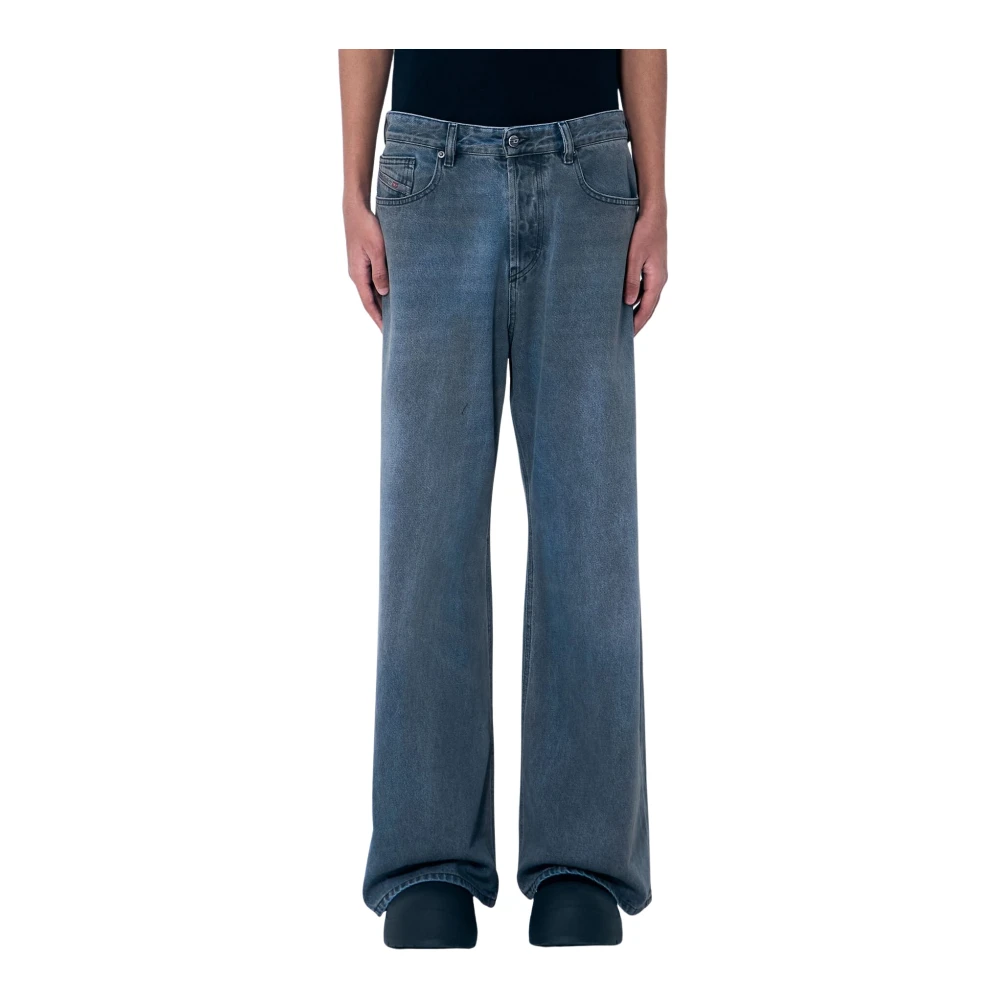 Diesel Vervaagde Denim Jeans met Logopatch Blue Heren