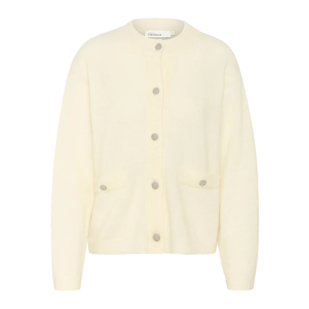 Karen by Simonsen Zachte Gebreide Vest met Knoopsluiting Beige Dames
