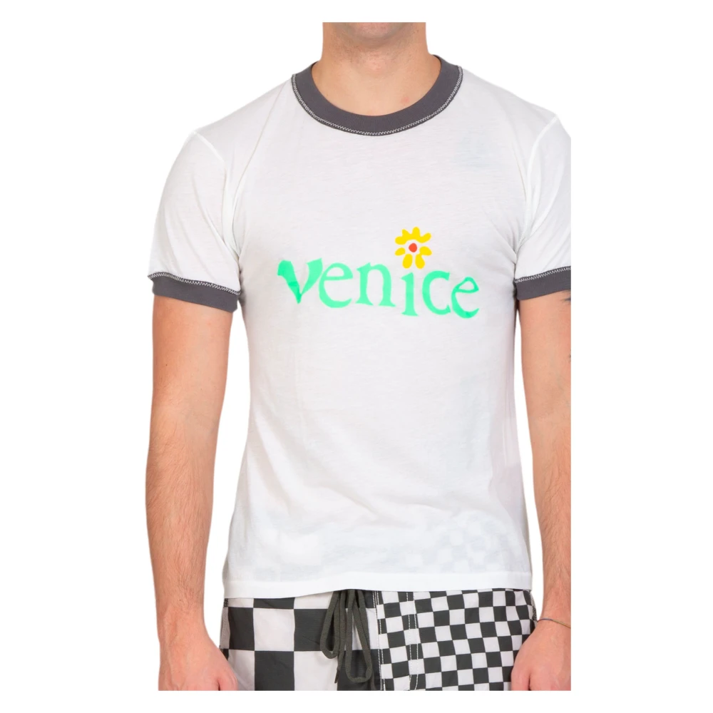 ERL Witte Venice Fitted Tee White Heren