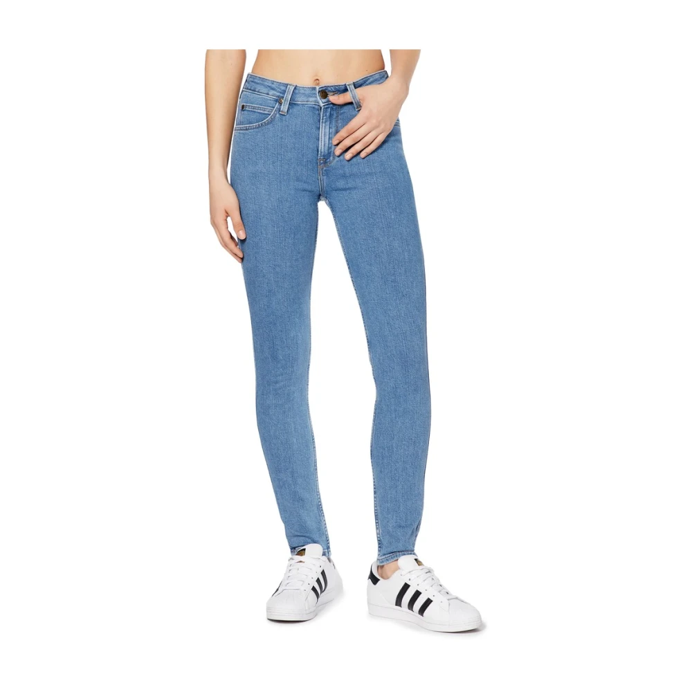 Lee Donkere Wassing Skinny Fit Jeans met Logo Blue Dames