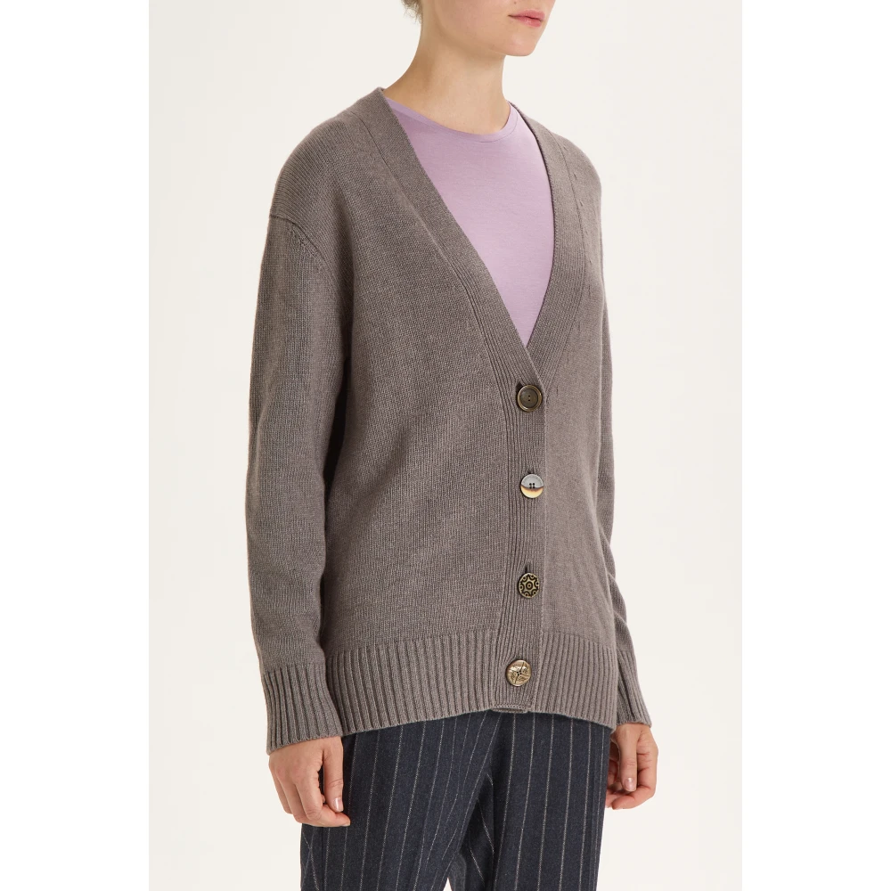 Maliparmi Stijlvolle Cardigan voor Vrouwen Gray Dames