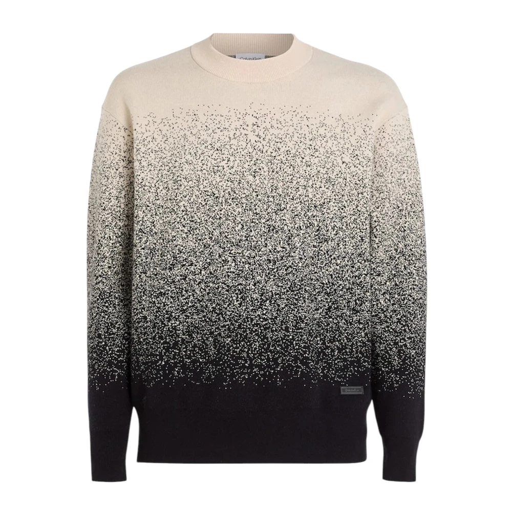 Calvin Klein Men's Multicolor Ombre Jacquard Jumper - Round-Neck Knitwear - L - Knitwear