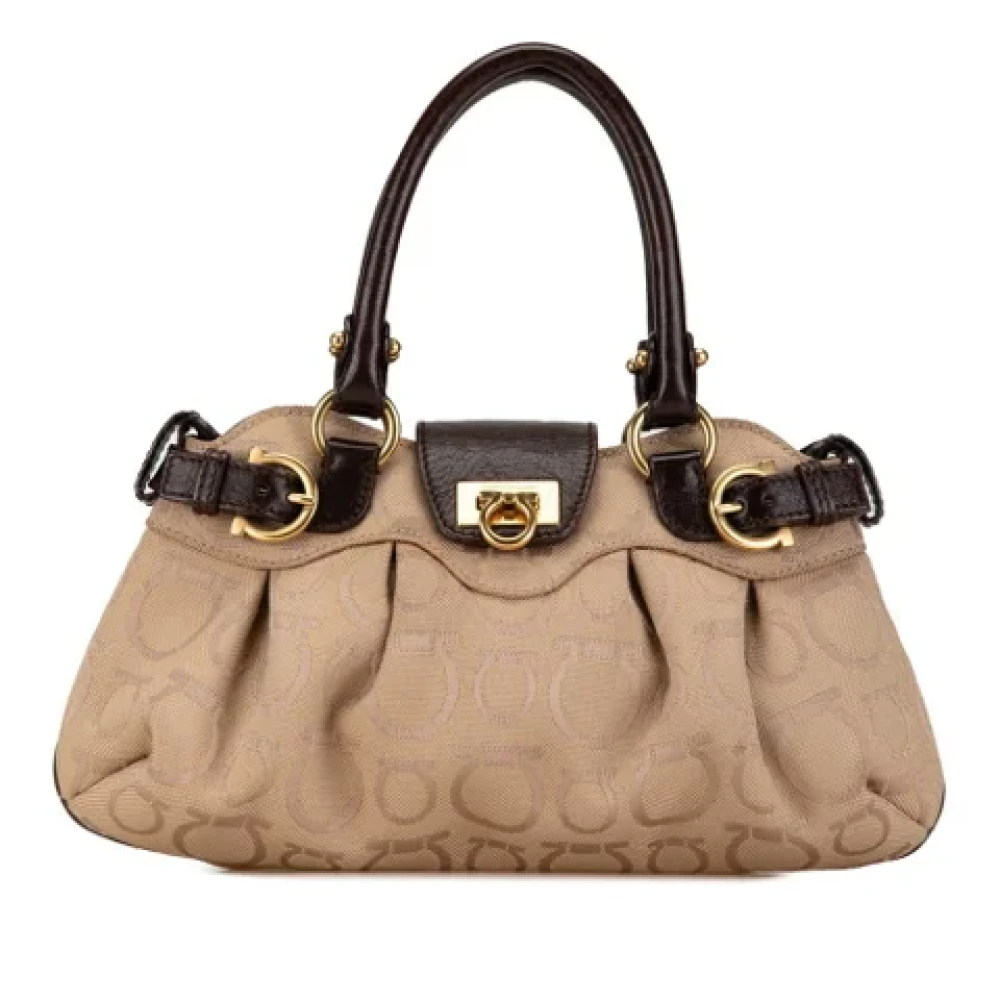Salvatore Ferragamo Pre-owned Canvas handbags Brown Dames