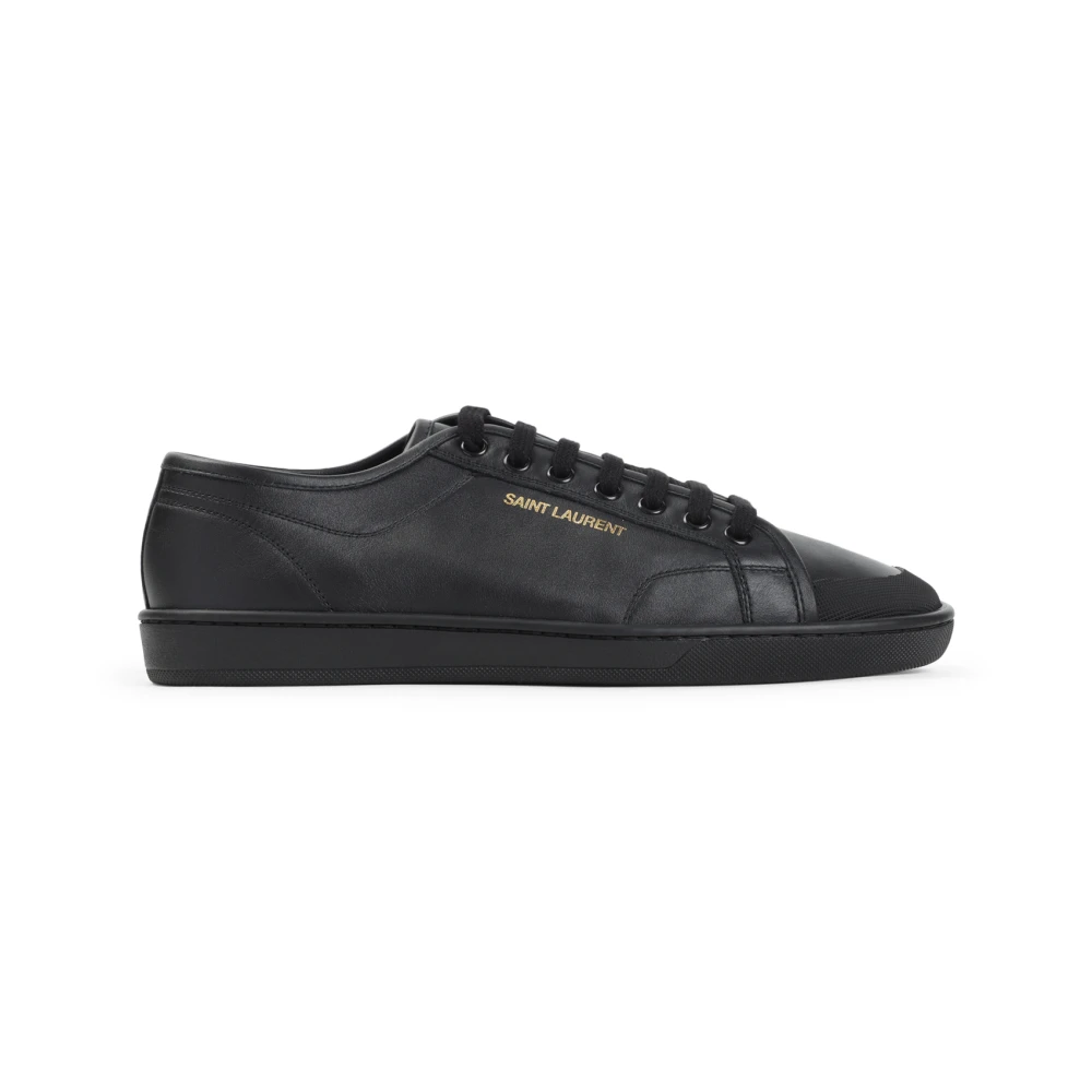 Saint Laurent Zwarte Leren Sneakers voor Mannen Heren Schoenen