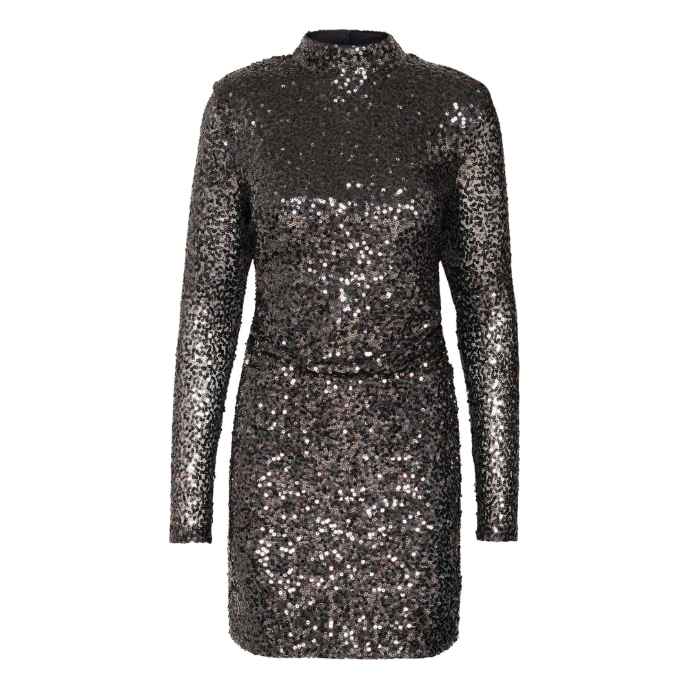 My Essential Wardrobe Pailletjurk Donkergrijs Gray Dames