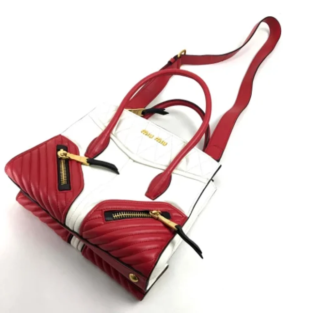 Miu Pre-owned Leather handbags White Dames