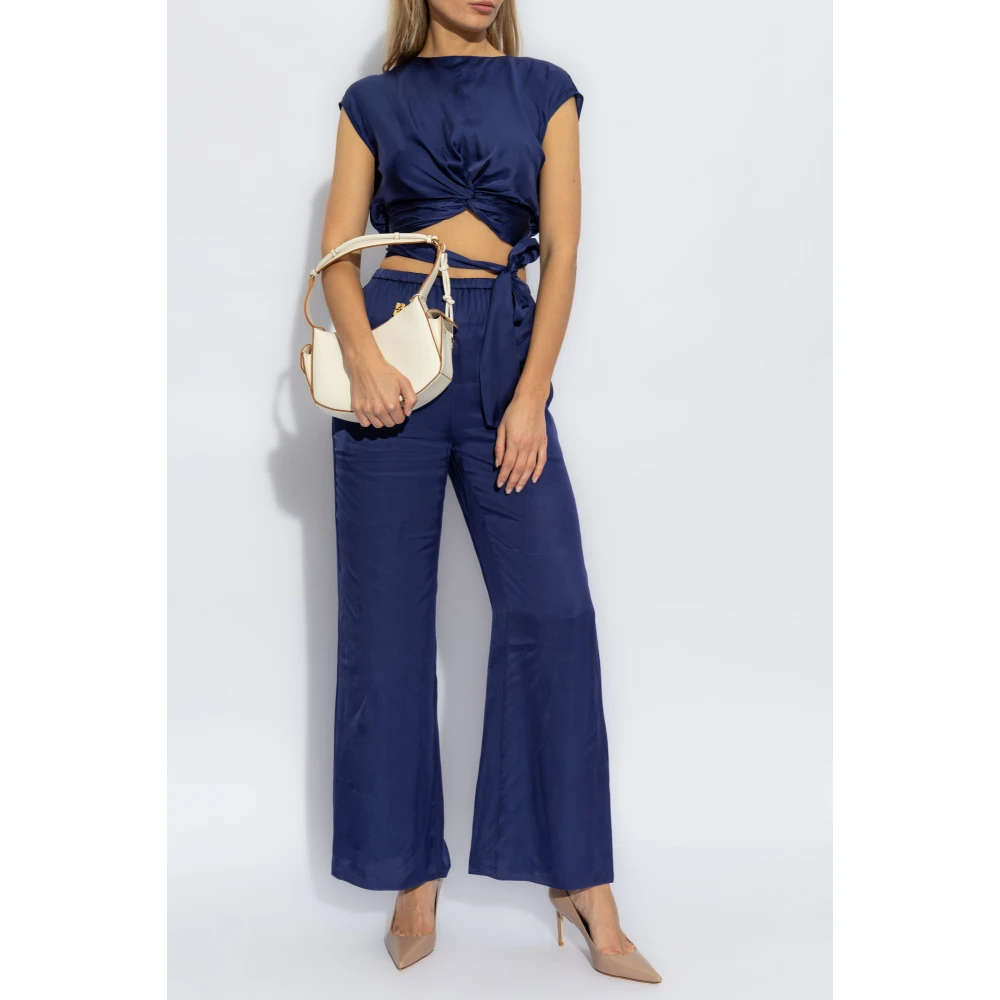 Diane Von Furstenberg Satin top Persephone Blue Dames