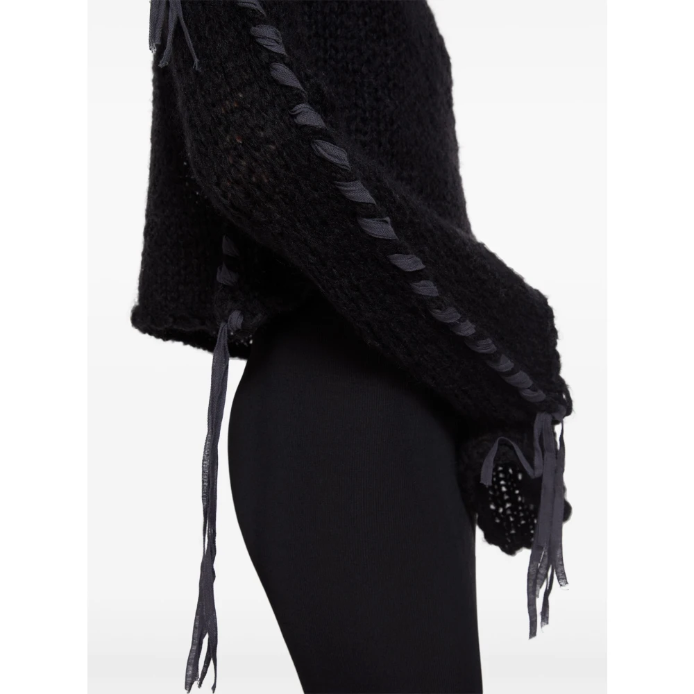 Acne Studios Zwarte Gebreide Trui met Drop Shoulder Black Dames
