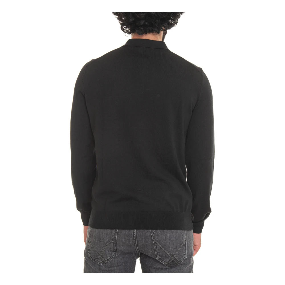 Boss Merino wollen trui met turtleneck Black Heren