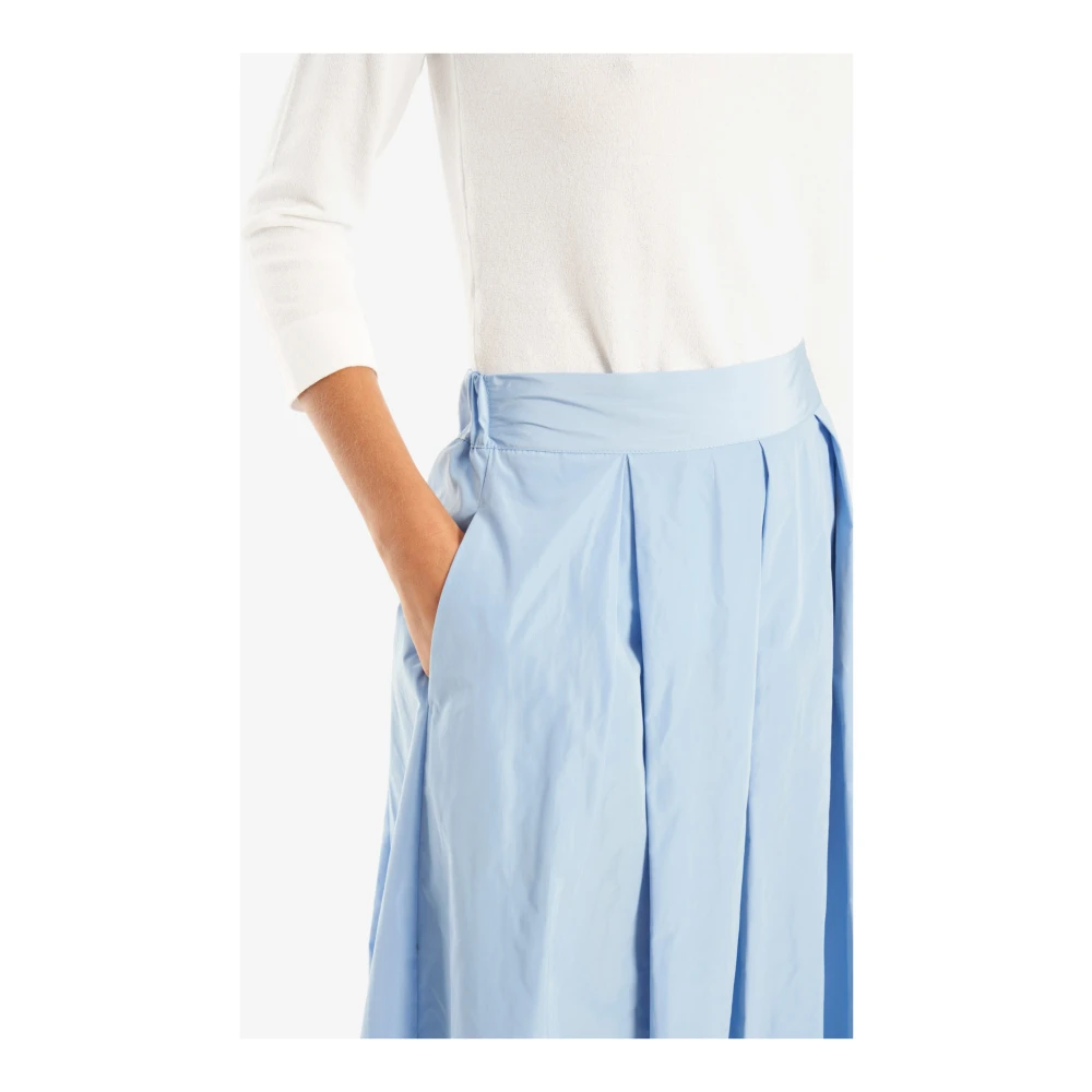 Vicario Cinque Elegante Maxi Rok met Zakken Blue Dames